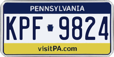 PA license plate KPF9824