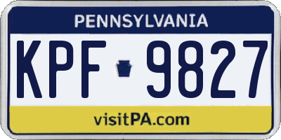 PA license plate KPF9827
