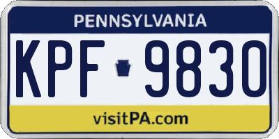 PA license plate KPF9830