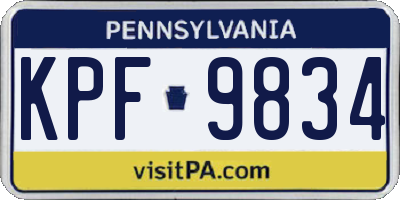 PA license plate KPF9834
