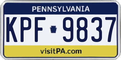 PA license plate KPF9837