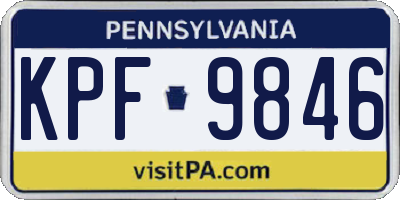 PA license plate KPF9846