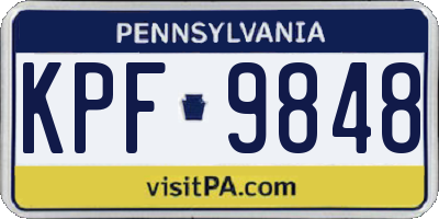 PA license plate KPF9848