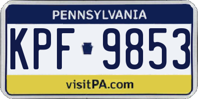 PA license plate KPF9853
