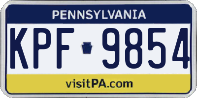PA license plate KPF9854