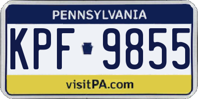 PA license plate KPF9855