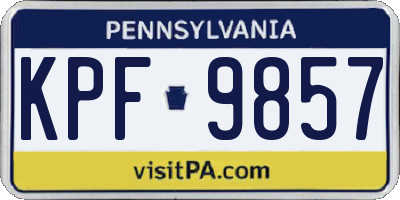 PA license plate KPF9857
