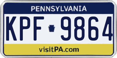 PA license plate KPF9864