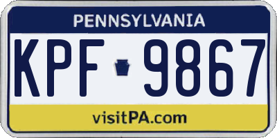 PA license plate KPF9867