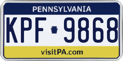 PA license plate KPF9868