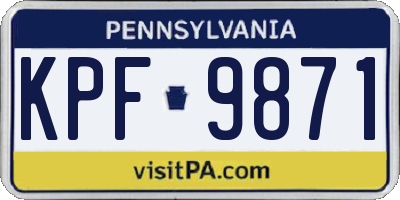PA license plate KPF9871