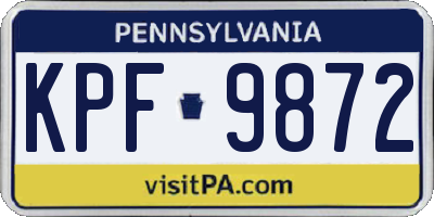 PA license plate KPF9872