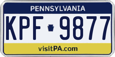 PA license plate KPF9877