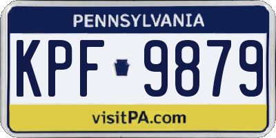 PA license plate KPF9879