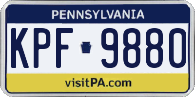 PA license plate KPF9880