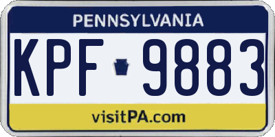 PA license plate KPF9883