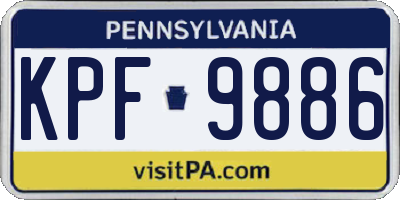 PA license plate KPF9886
