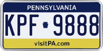 PA license plate KPF9888