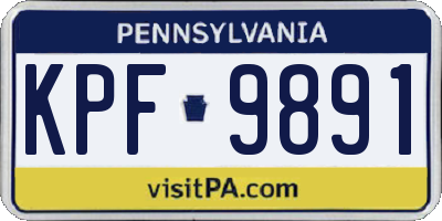 PA license plate KPF9891