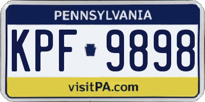 PA license plate KPF9898
