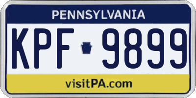 PA license plate KPF9899