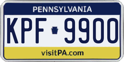 PA license plate KPF9900