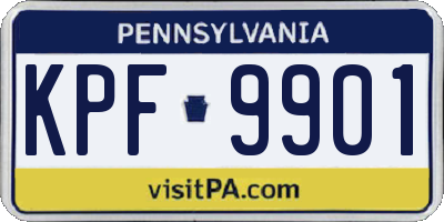 PA license plate KPF9901