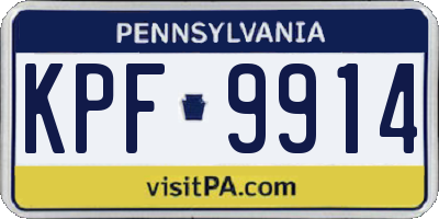 PA license plate KPF9914