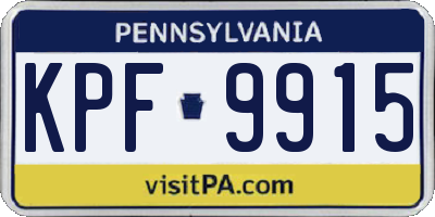 PA license plate KPF9915