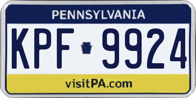 PA license plate KPF9924