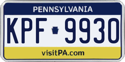 PA license plate KPF9930