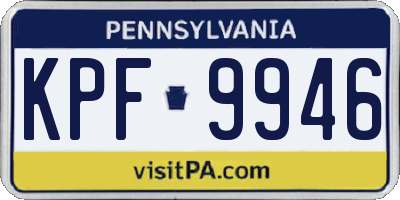 PA license plate KPF9946