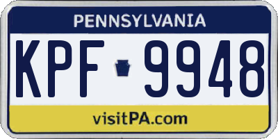 PA license plate KPF9948