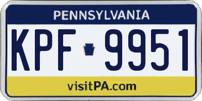 PA license plate KPF9951