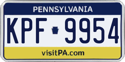 PA license plate KPF9954