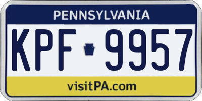 PA license plate KPF9957