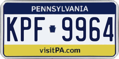 PA license plate KPF9964