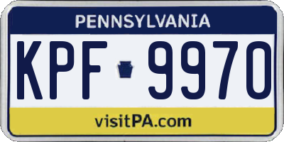 PA license plate KPF9970
