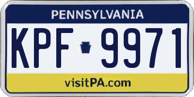 PA license plate KPF9971