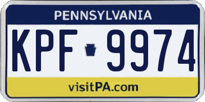 PA license plate KPF9974