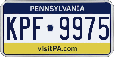 PA license plate KPF9975