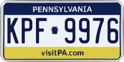 PA license plate KPF9976