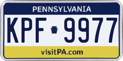 PA license plate KPF9977