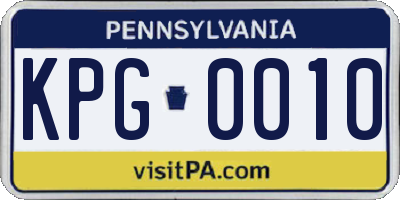 PA license plate KPG0010