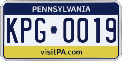 PA license plate KPG0019