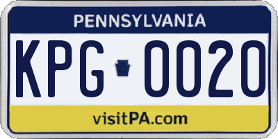 PA license plate KPG0020