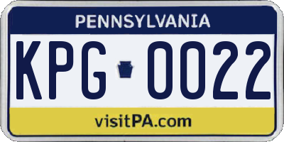 PA license plate KPG0022