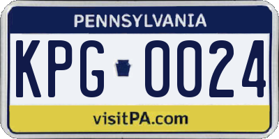PA license plate KPG0024