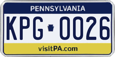 PA license plate KPG0026