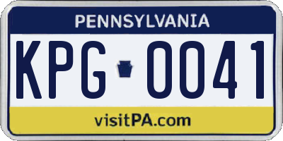PA license plate KPG0041